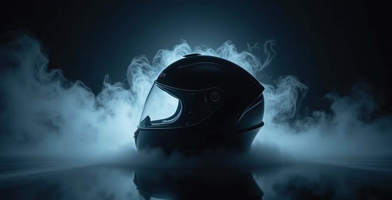 Système de ventilation d'un casque moto montrant la circulation de l'air